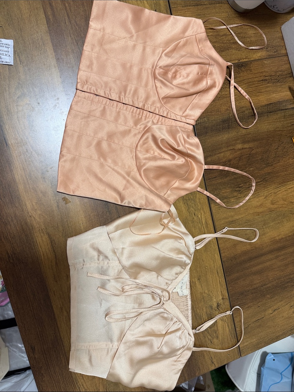 Left is guess brand size small  right is LA hearts size medium